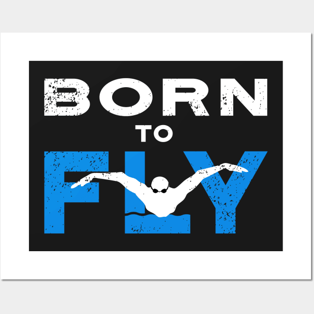 Swim Guys Born to Fly Wall Art by atomguy
